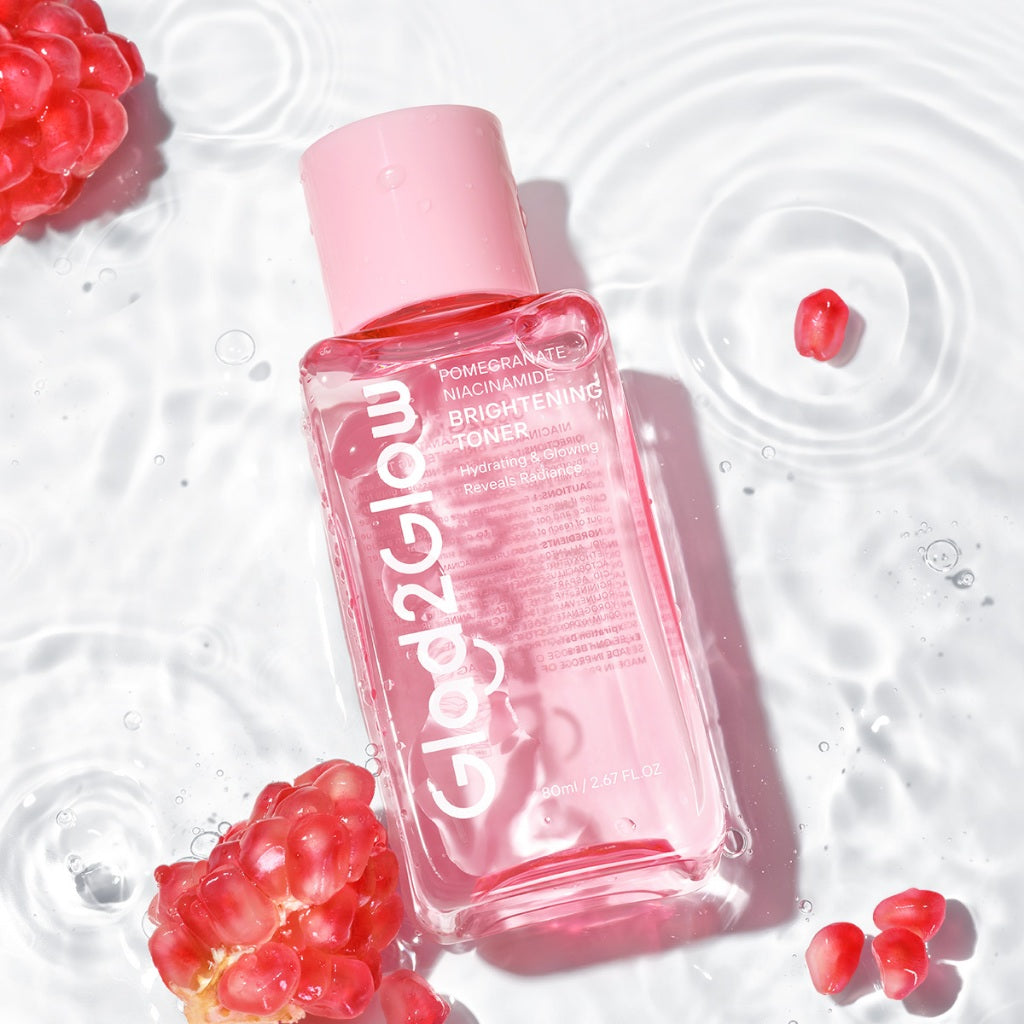 Glad2Glow Pomegranate Niacinamide Brightening Tonertoner badan face mist hydrating toner centellaToner eksfoliasi wajah glycocid acid glycolic acid combo brightening agent Mencerahkan dan meratakan warna kulit Memberikan efek glowing g2glow official store