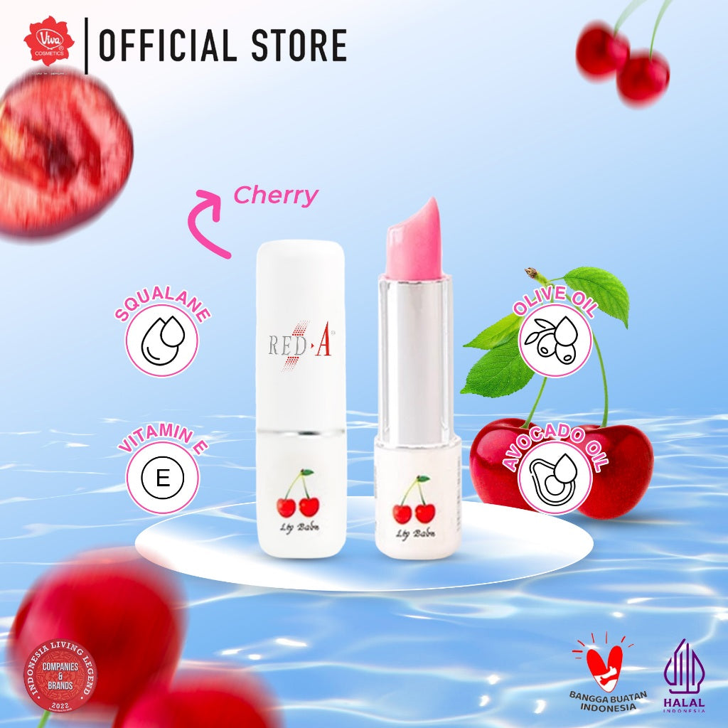 Red-A Lip Balm with VIT E, Olive, Squalane & Avocado Oil - 3gr (tersedia 5 varian)