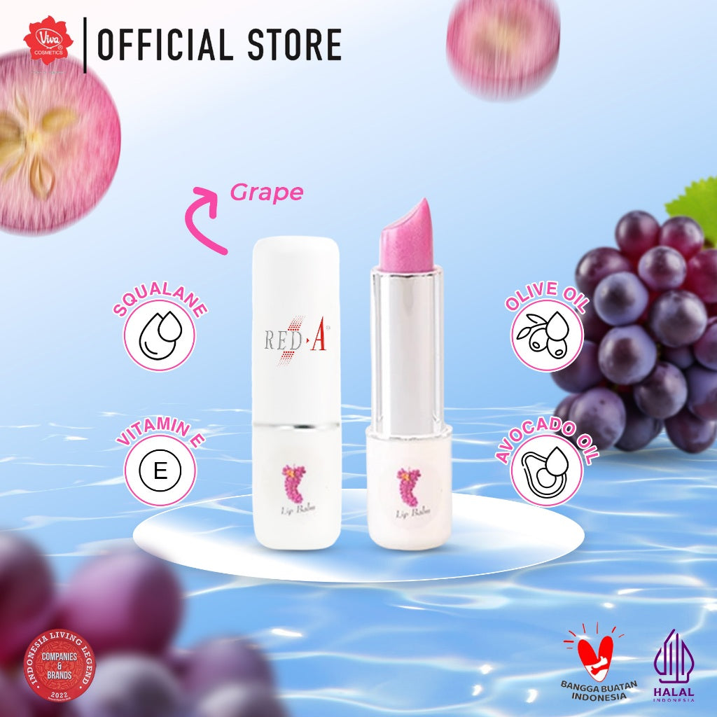 Red-A Lip Balm with VIT E, Olive, Squalane & Avocado Oil - 3gr (tersedia 5 varian)