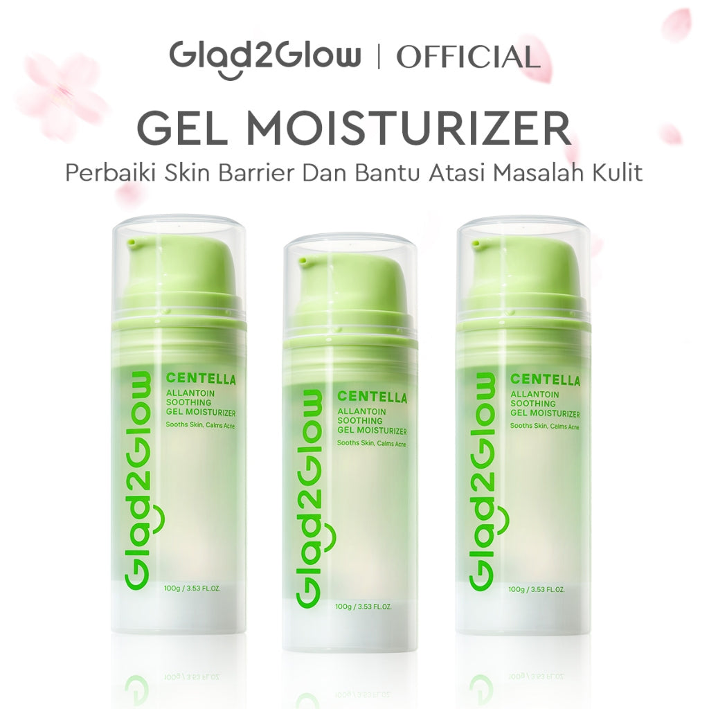[Hemat 5PCS]Glad2Glow Moisturizer Series Mencerahkan Pencerah Wajah Anti Jerawat Penuaan Hilangkan Flek Tenangkan Kulit Niacinamide 377 Retinol Centella Skincare Pelembab Esensi Perawatan Kulit Pelembab Pembersih day cream tone up g2glow official store