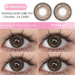 BEAUTYLENS Honeycomb milk tea normal/minus(0.00s/d-8.00) Softlens Lensa Kontak 14.2MM Free Gift