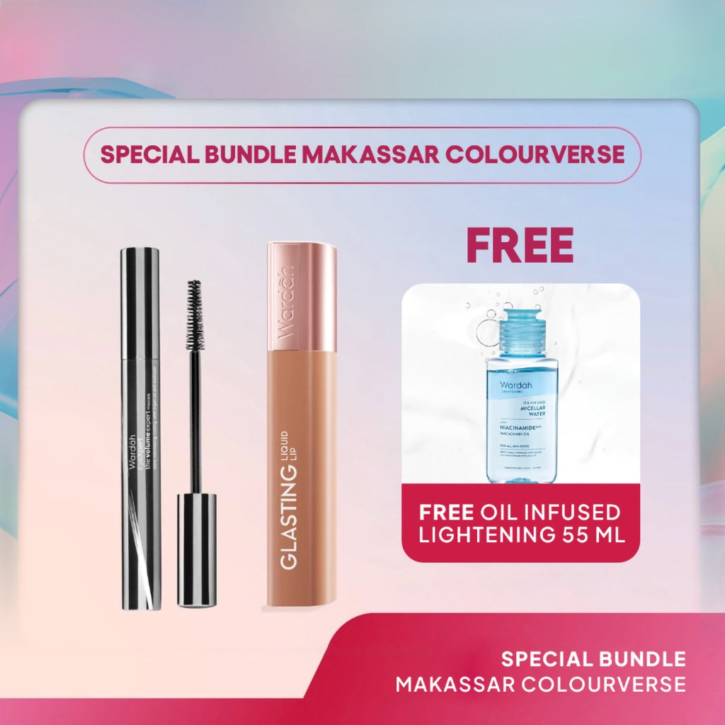 [AYU LESTARI'S PICKS: BUNDLE MAKASSAR] WARDAH SPECIAL COLOURVERSE — Glasting x EyeXpert The Volume Expert Mascara FREE Oil Infused Lightening 55 ml - Makeup