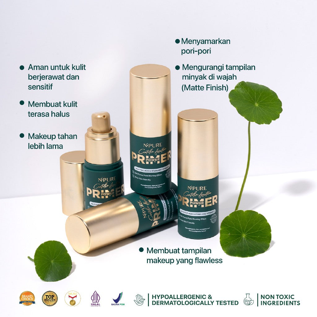 NPURE Centella Asiatica Power Primer / Base Makeup / Blurring effect / Primer Kulit Berjerawat