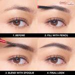 OMG Oh My Glam LASHTENTION Waterproof Mascara Precise Matic Eyebrow