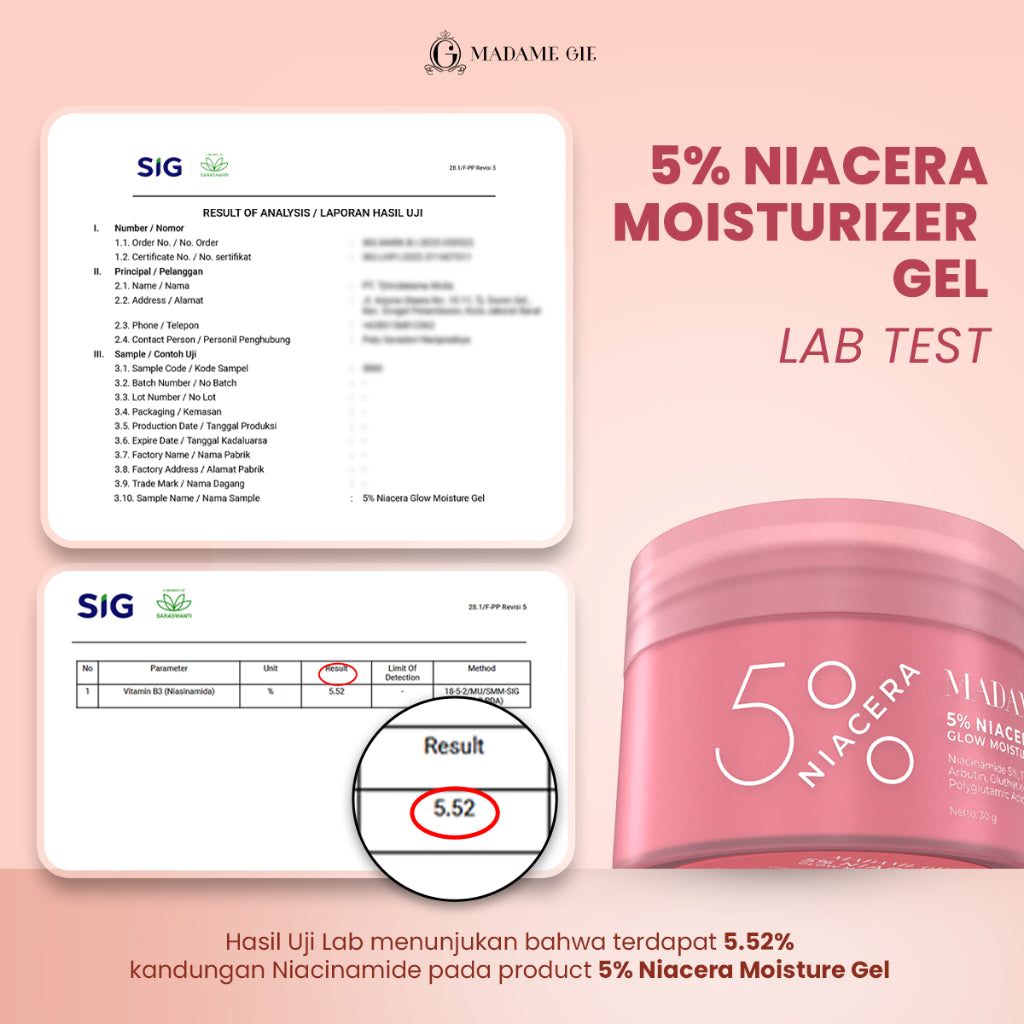 [READY STOCK] Madame Gie 5% Niacera Glow Moisture Gel - Skincare Pelembab dan Pencerah Wajah