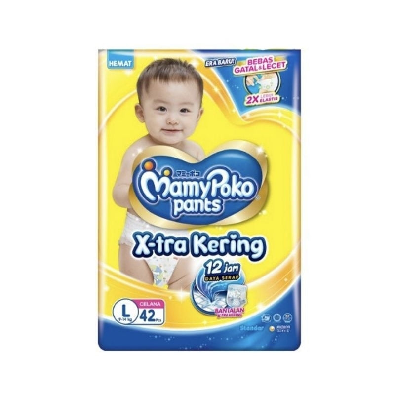 Mamy Poko X-tra Kering Popok Celana Bayi L 42 pcs