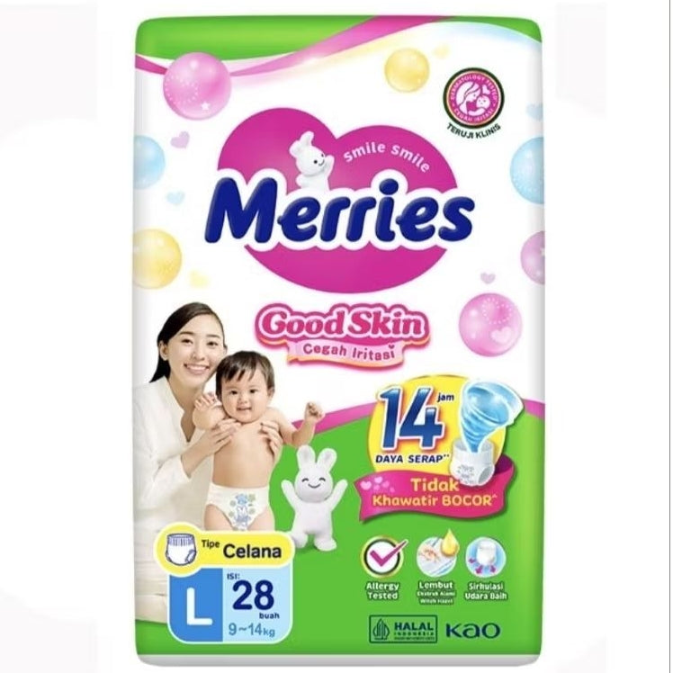 Merries Good Skin Popok Celana Bayi L 28 pcs