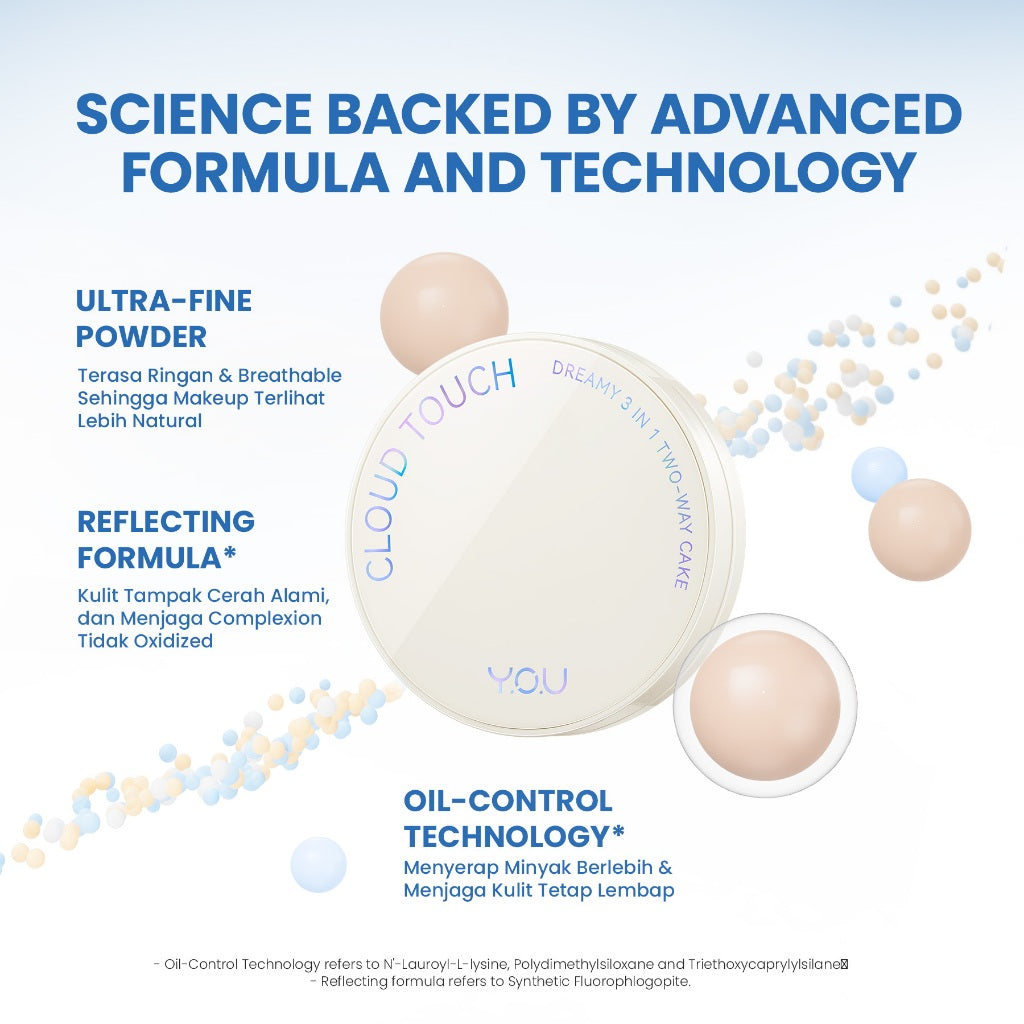 YOU Cloud Touch Dreamy 3 in 1 Two Way Cake Bedak Padat Two Way Cake Makeup