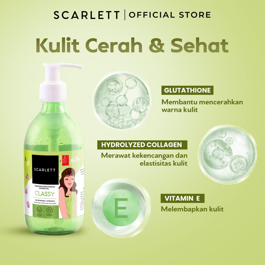 Scarlett Fragrance Brightening Shower Gel Classy | Body Wash | Sabun Mandi Cair