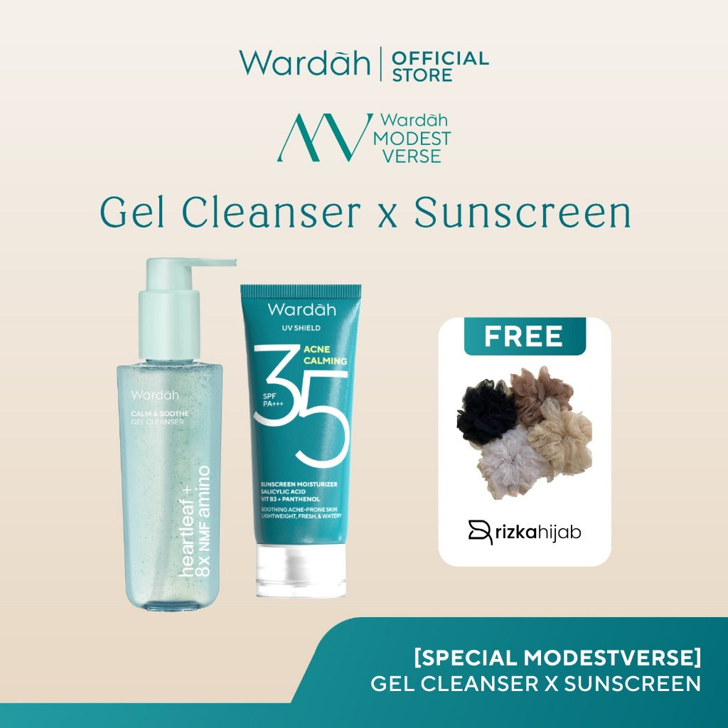 WARDAH Heartleaf + 8X NMF Amino Calm & Soothe Gel Cleanser 120 ml - Sabun Cuci Muka Face Wash Gentle Lembut untuk Melembabkan dan Menenangkan Kulit Wajah yang Kemerahan - Calm and Soothe Gel Cleanser -  Skincare