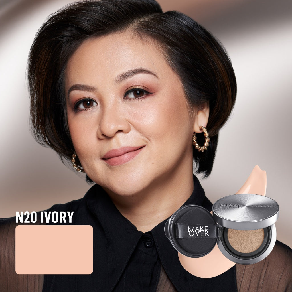 [SPECIAL 11.11] NEW! MAKE OVER Hydrastay Prismatic Glass Cushion - Glow Aqeela Sargio Cushion Plumpy Tahan Cuaca Panas Lembab Anti Crack Smudgeproof Tidak Cakey Tidak Crease High Coverage Tahan Banting Radiant Foundation Compact Makeup