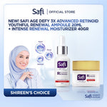 Safi Age Defy 3X Advanced Retinoid Series (Cleanser 100gr, Ampoule 20ml, Moisturizer 40gr) - Sabun Cuci Muka Non SLS, Serum Wajah Glowing, Krim Wajah Anti Aging | Better Than Retinol