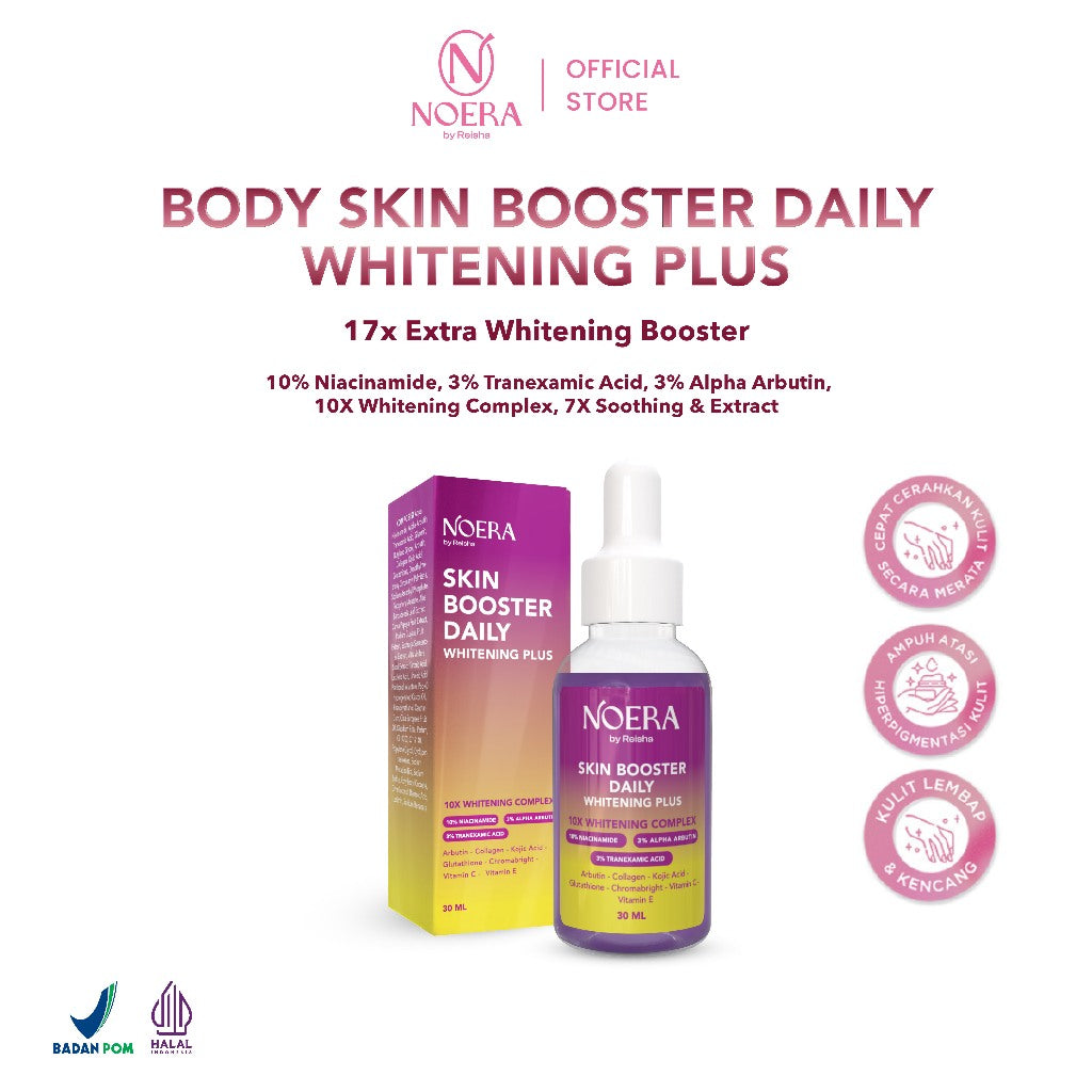 Noera Paket Daily Whitening Booster | 5% ALPHA ARBUTIN Luxurious Whitening Booster Body Serum Essence + Body Skin Booster Daily