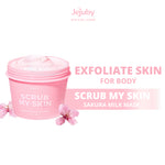 Sakura Milk Mask with Scrub | Scrub Pemutih Badan | Scrub Badan Jejuby [BPOM]