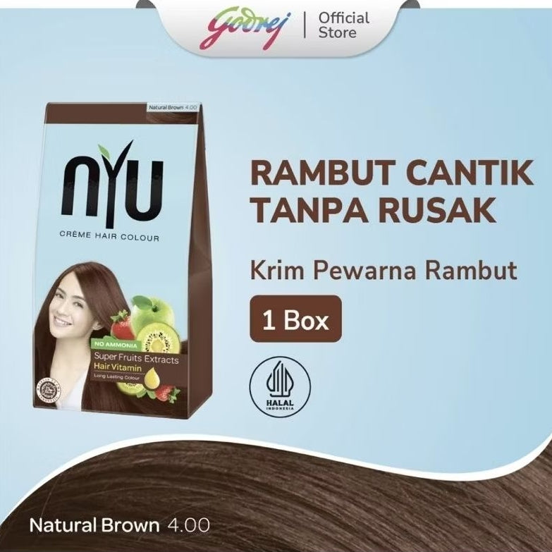 NYU Pewarna Rambut Hair Color Natural Brown 30 ml