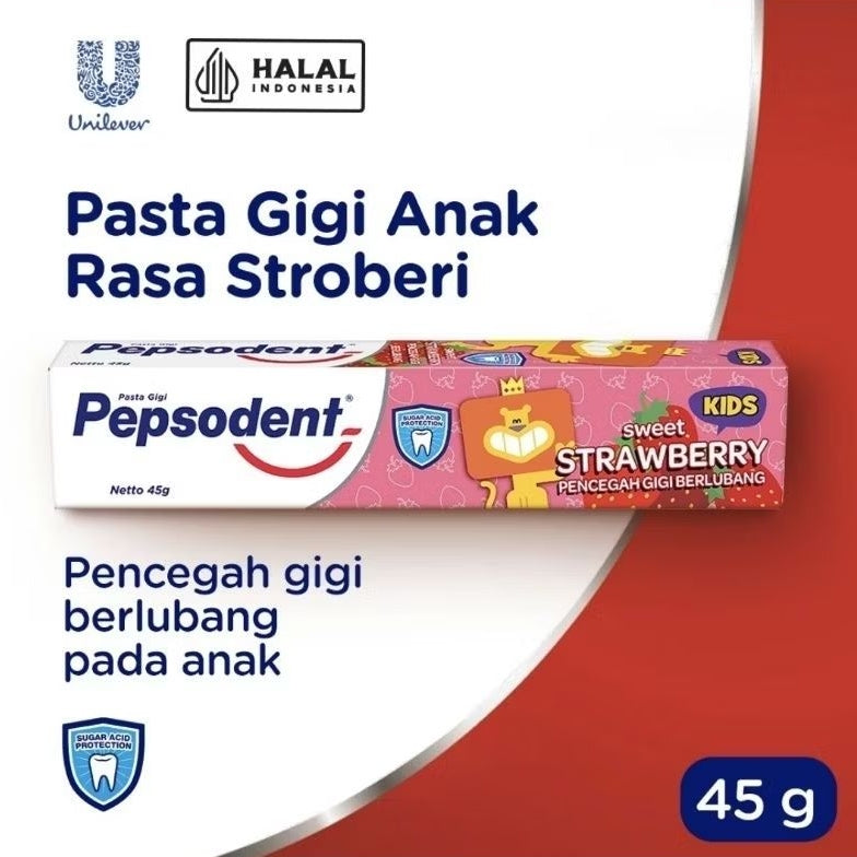 Pepsodent Kids Pasta Gigi Stroberi Sweet 45 g