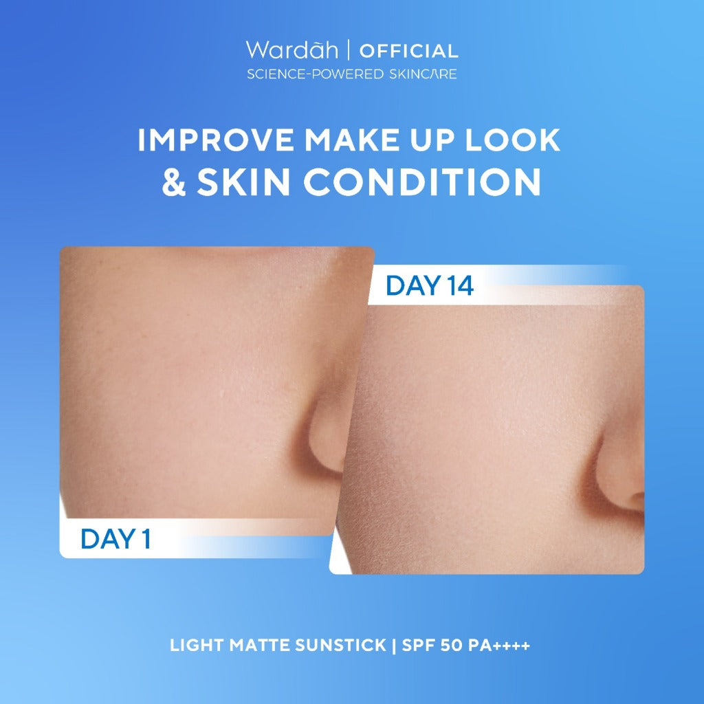 WARDAH UV Shield Light Matte Sun Stick SPF 50 PA +++ 22 g - Sunscreen Wajah 0% Alkohol dan Sebum Control - Tekstur Ringan - Untuk Semua Jenis Kulit - Skincare