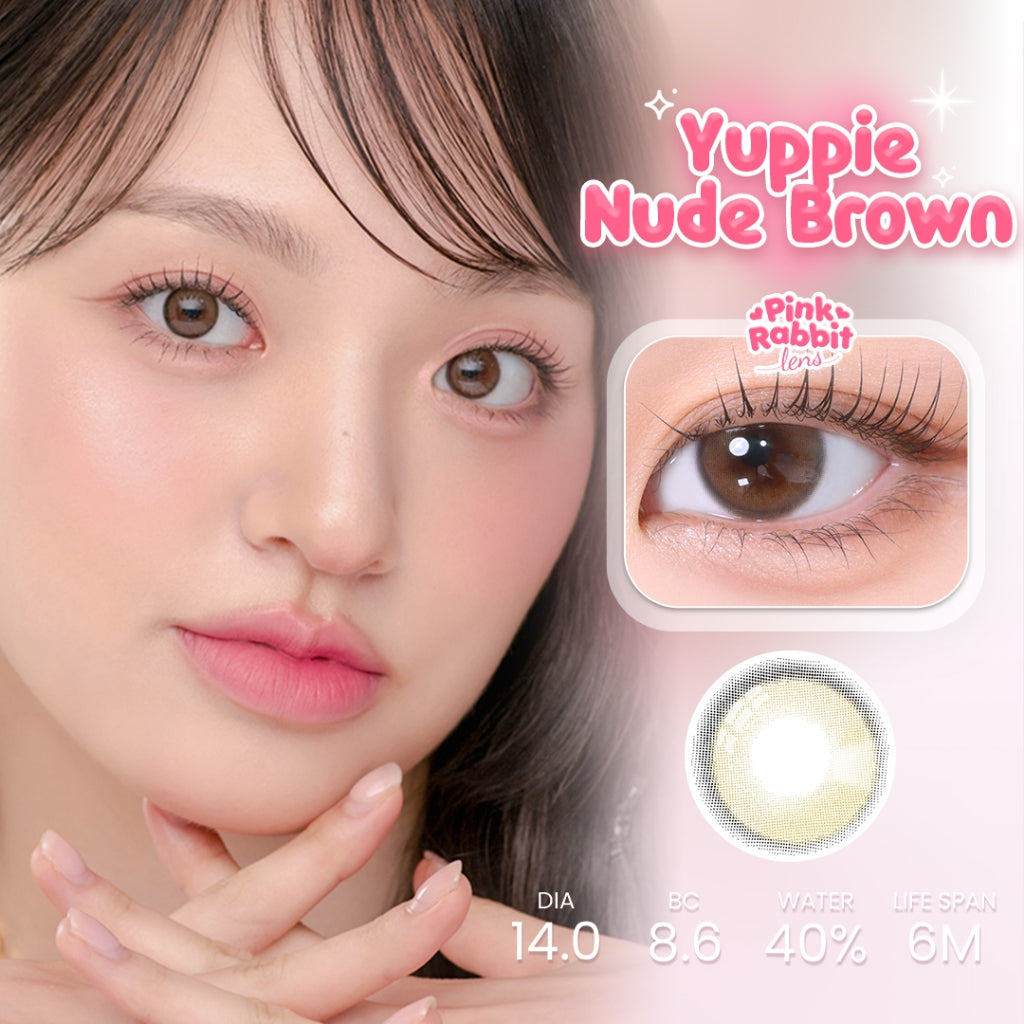 PINKRABBIT SOFTLENS YUPPIE NUDE BROWN - Normal, Minus 0.5 S/D 10.00 (1PCS/Sebelah)