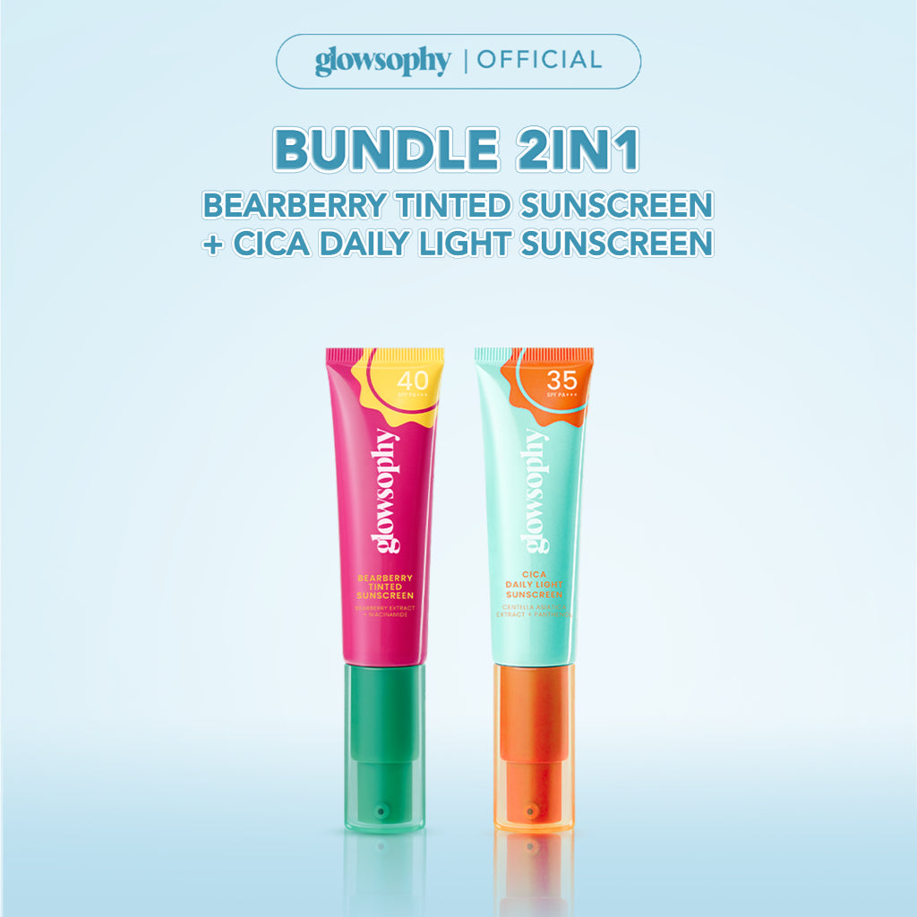Glowsophy Bearberry Tinted Tone Up Sunscreen SPF 40 PA+++ 30ml Sunblock Cream Wajah Pelembab Skin Sunscreen Membantu Wajah Menyamarkan Pori-Pori Skin Tint Liquid Foundation All Skin Natural Matte Finish Makeup Primer Cepat Meresap Sunblock Cream Ringan