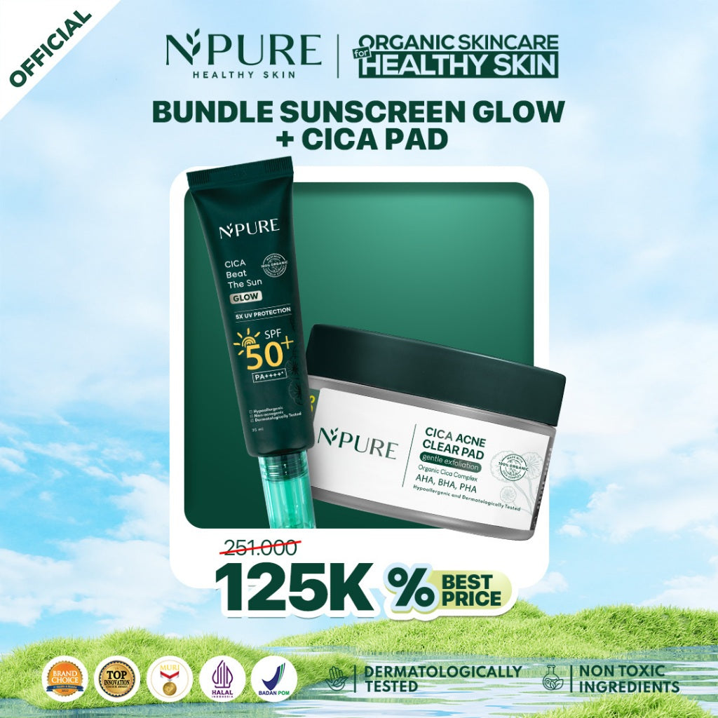 NPURE Gentle Exfoliation Pad / Acne Clear Pad Cica / Kapas Eksfoliasi Kulit Jerawat / Acne Exfoliating Pad (40 pads) Acid Extract Glycolic Pha Wajah Bruntusan