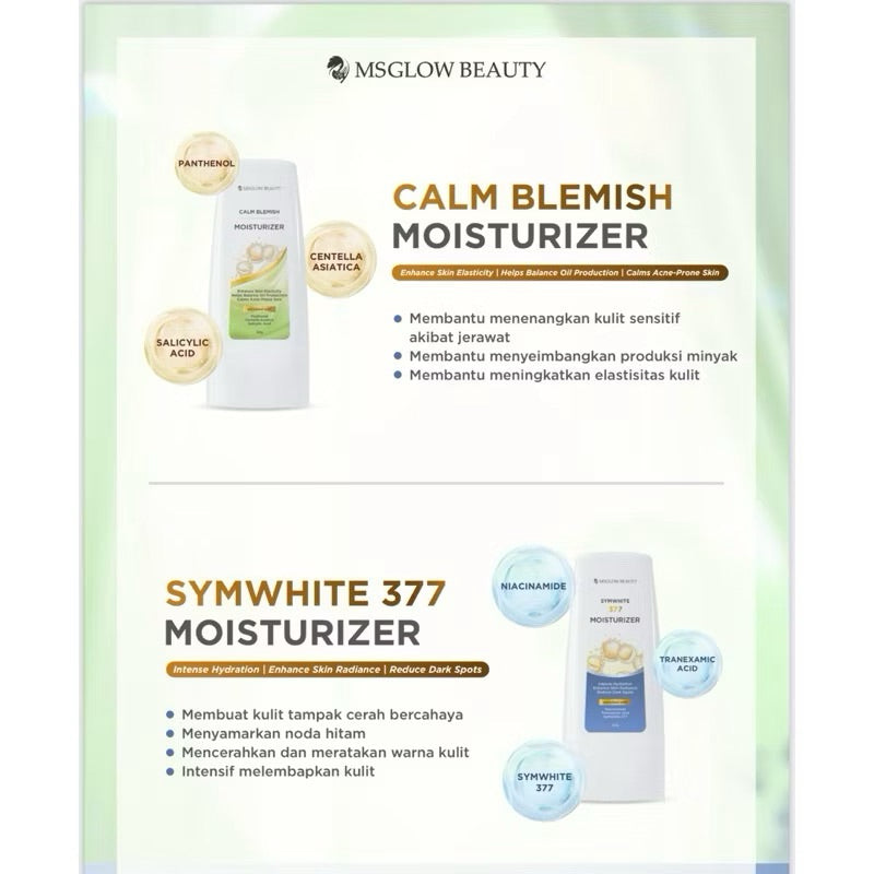 MS GLOW MOISTURIZER SYMWHITE 377 / CALM BLEMISH  /  BLACK DIAMOND