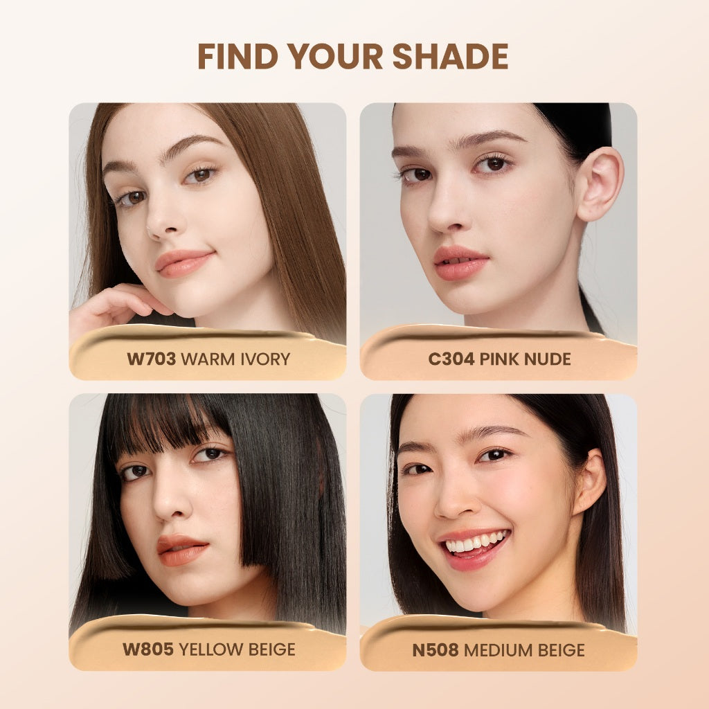 YOU Noutriwear+ Flawless Cushion Foundation Nourishing Poreless Perfect Coverage Tahan Lama 16 Jam | Cushion Long Lasting | Cushion