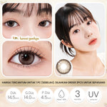 [BEST SELLER] KawaiGankyu - Clearie Twinkies Brown (1pc/SETENGAH PASANG) | Softlens Korea Premium 14.5mm Motif Coklat Gradasi