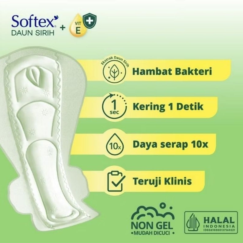 Softex Daun Sirih Pembalut Wanita Wing 36 cm 18 pcs