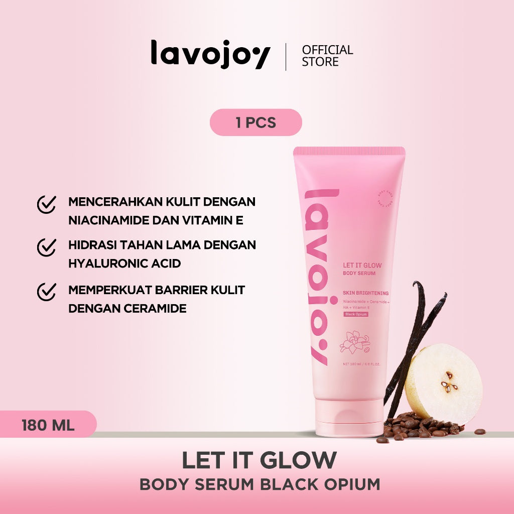Lavojoy Let It Glow Body Serum Skin Brightening Upgraded Version | Body Serum Untuk Mencerahkan Dan Melembabkan Kulit Dengan Niacinamide + Ceramide + Vitamin E