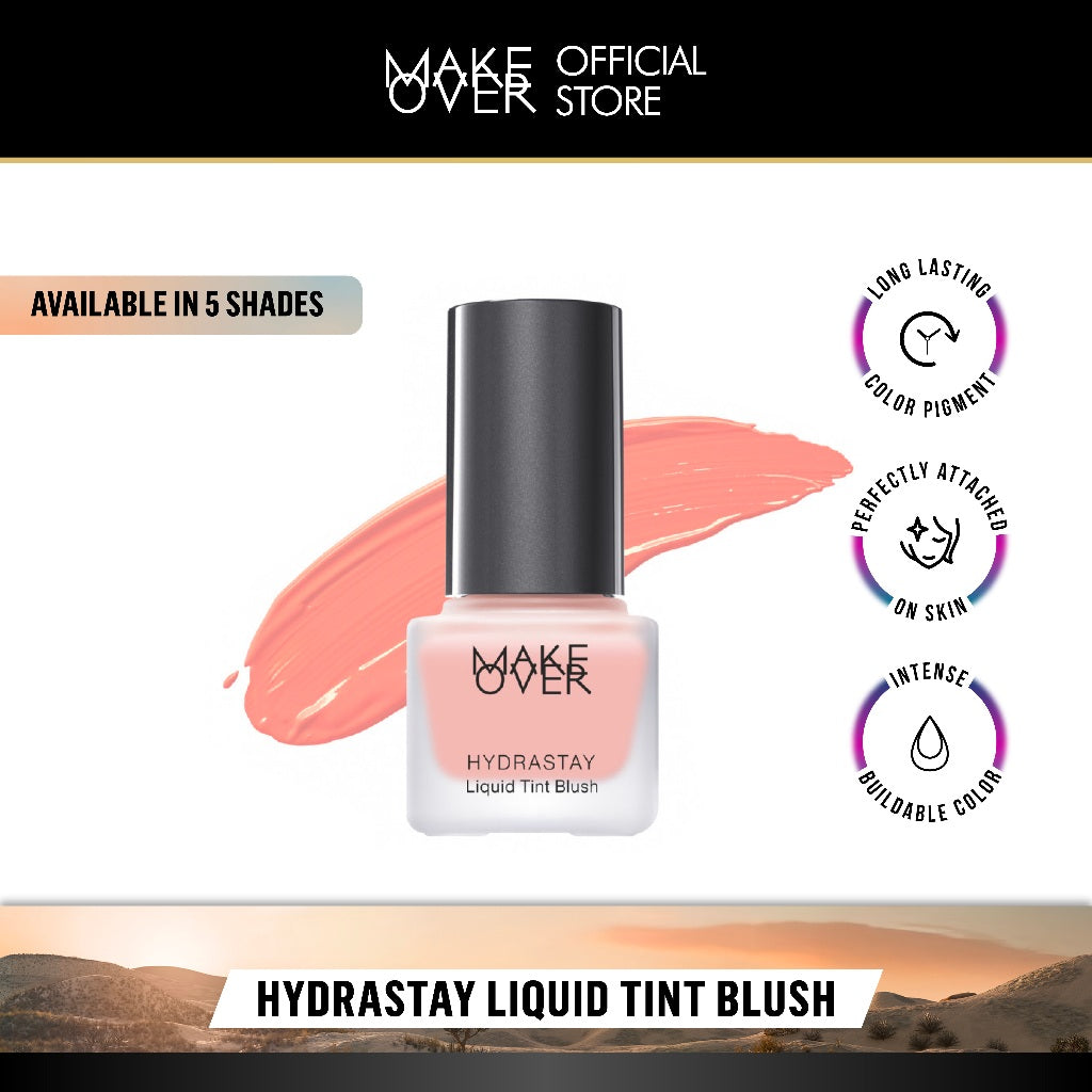 [SPECIAL 11.11] MAKE OVER Hydrastay Liquid Tint Blush - Blush On Intense Cream Blush Blendable Hasil Natural Lembab Hydrating Tampilan Segar Fresh Merona Tahan Lama BEST SELLER Cheek Blush Blushon Liquid Blush Lebaran Raya