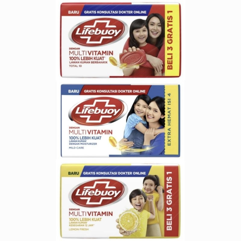Lifebuoy Sabun Mandi Batang 4 x 100 g