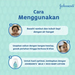 Johnson's Baby Milk + Rice Sabun Mandi & Sampo Bayi Botol 200 ml