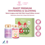 Noera Paket Premium Whitening & Glowing | Collagen Drink, Glow Me Skin, Glutha Booster | Improved Formula