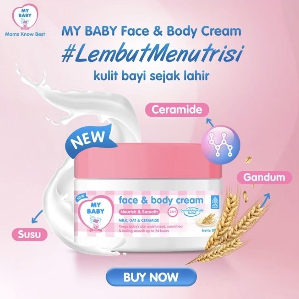 My Baby Krim Tubuh & Wajah Bayi Nourish & Smooth 50 g