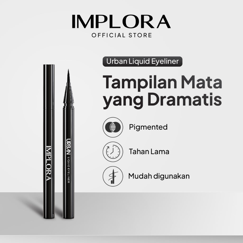 Implora Urban Liquid Eyeliner Waterproof Hitam | Prilly's Choice | Tahan Lama