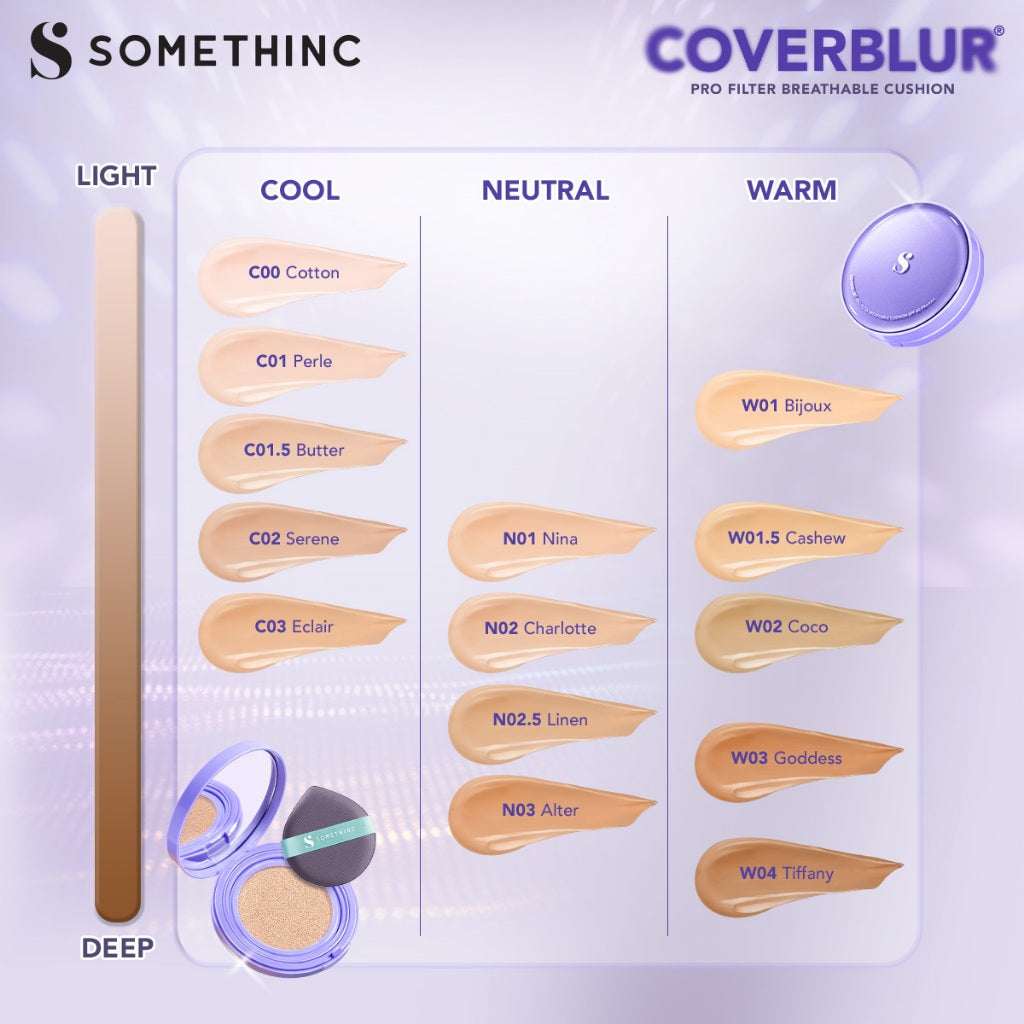 SOMETHINC [2 PCS] Bundle Refill CoverBlur Pro Filter Breathable Cushion SPF 40 PA++++ + Copy Paste Tinted Sunscreen SPF 40 PA++++ |  Seamless Cushion Dengan High Coverage, Smooth Satin Finish, Ringan Digunakan | Skin Tint Ringan Dengan Finish Dewy
