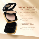 Glowsicha - Velvet Perfect Two Way Cake - Bedak Padat Mencerahkan Menyamarkan Noda Tahan Lama Ringan Glowing Matte Finish Anti Minyak Halus Lembut Cerah Merata Bedak Kulit Berminyak Makeup Harian Compact Powder Foundation