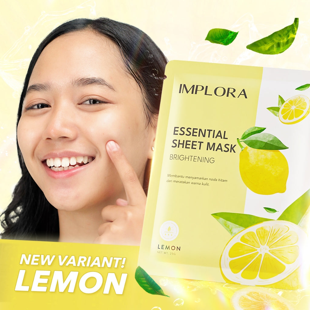Implora Essential Sheet Mask | Hydrating Essence | Mencerahkan Mengencangkan Wajah