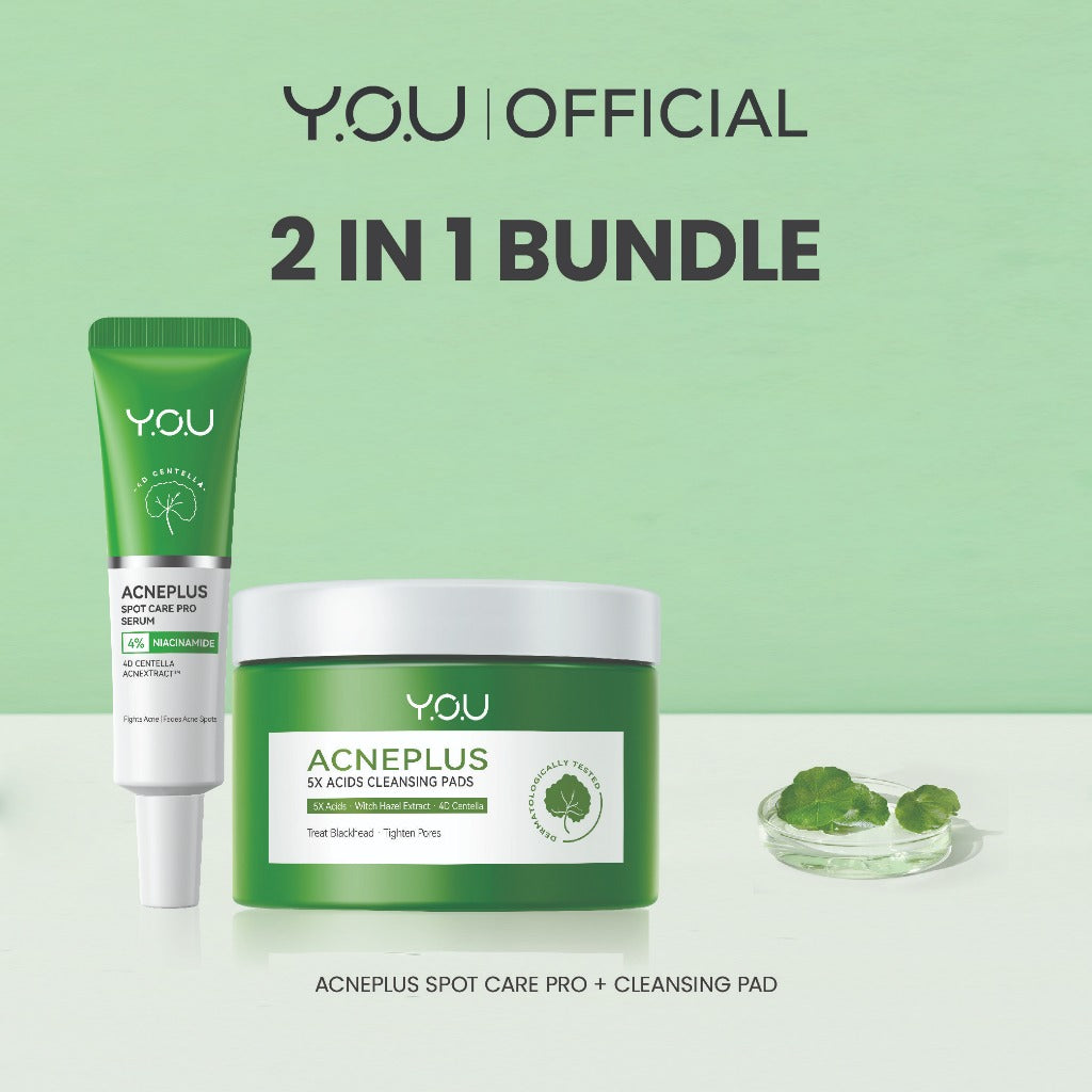 YOU AcnePlus 5X Acids Exfoliating Pads Pads Anti Jerawat Eksfoliasi Kulit Berminyak Bebas Jerawat 30 pads