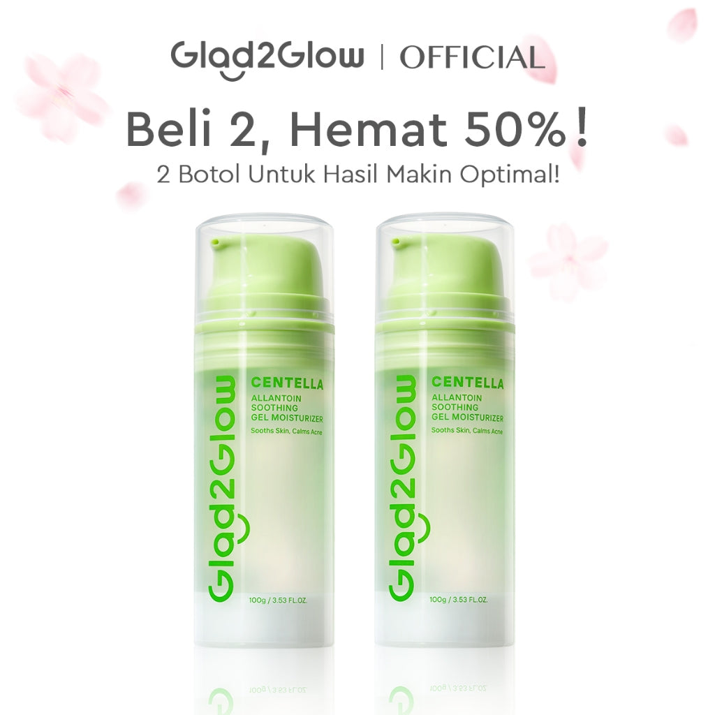 [Hemat 4PCS]Glad2Glow Moisturizer Series Mencerahkan Pencerah Wajah Anti Jerawat Penuaan Hilangkan Flek Tenangkan Kulit Niacinamide 377 Retinol Centella Skincare Pelembab Esensi Perawatan Kulit Pelembab Pembersih day cream tone up g2glow official store