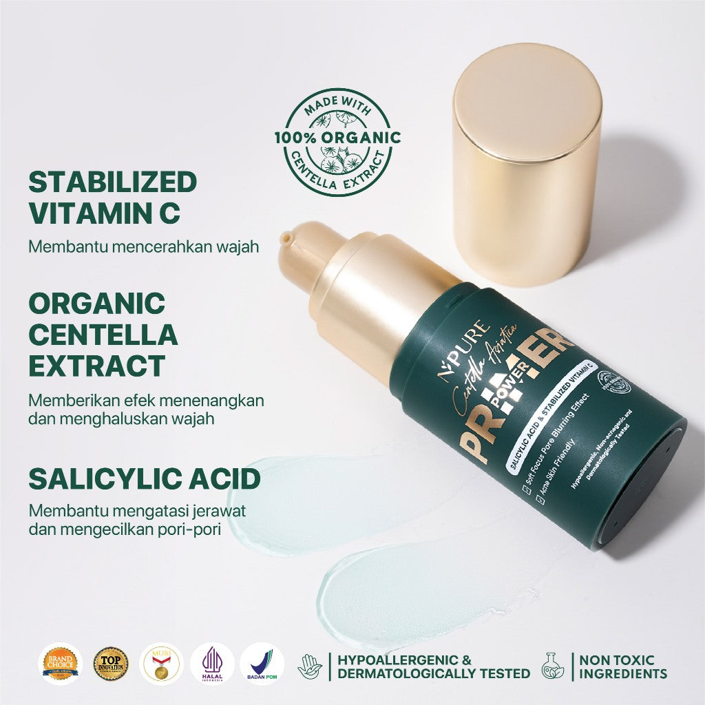 NPURE Centella Asiatica Power Primer / Base Makeup / Blurring effect / Primer Kulit Berjerawat
