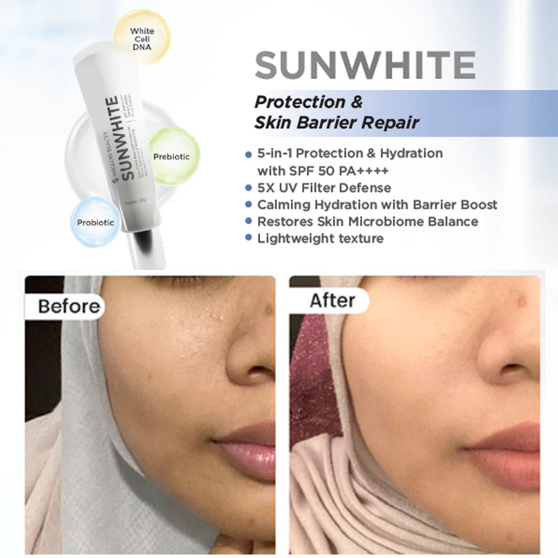 MS GLOW SUNWHITE SPF 50 PA+++ SUNSCREEN KEMASAN BARU
