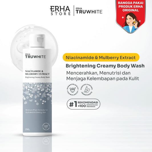 ERHA Truwhite Niacinamide & Mulberry Extract Brightening Creamy Body Wash - Sabun Pencerah Badan