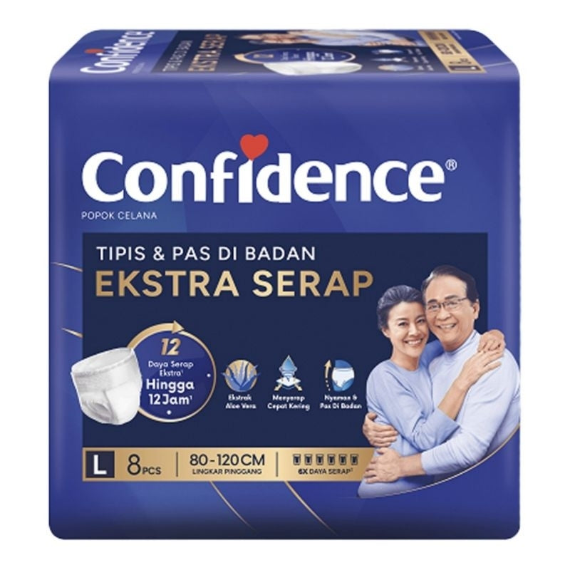 Confidence Popok Celana Dewasa Ekstra Serap M10/L8/XL6 pcs