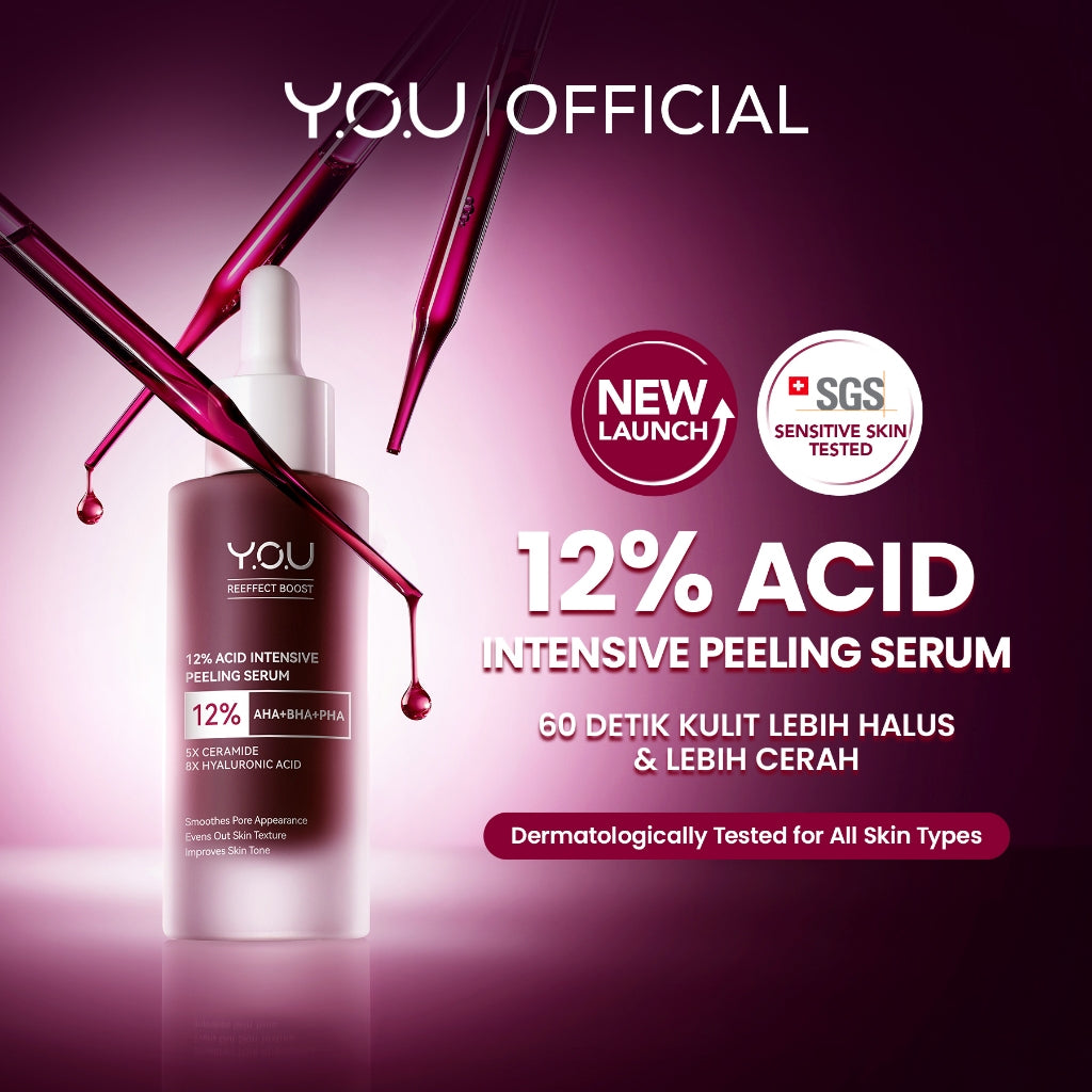 YOU 12% ACID INTENSIVE PEELING SERUM AHA BHA PHA Serum Eksfoliasi Untuk Kulit Cerah dan Halus