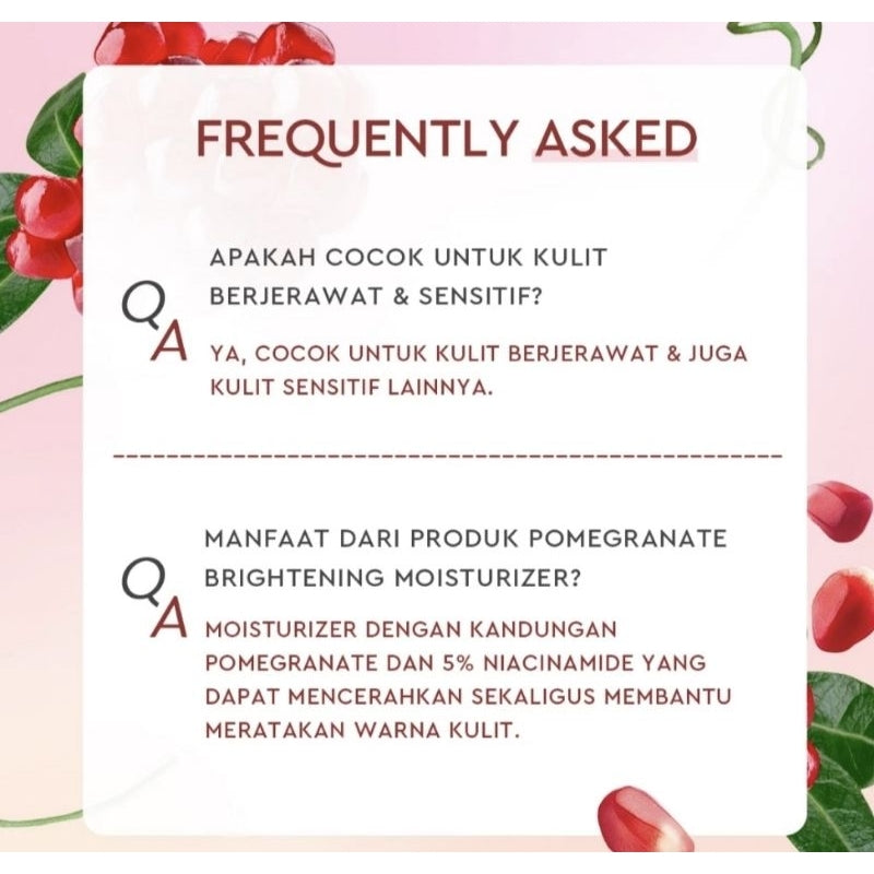 Glad2Glow Moisturizer Pelembap & Pencerah Wajah Pomegranate 30 g