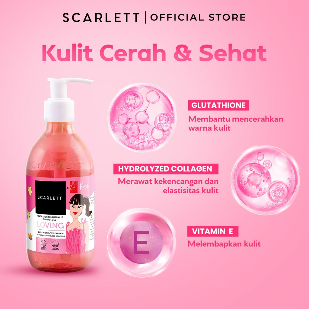 Scarlett Fragrance Brightening Shower Gel Loving | Body Wash | Sabun Mandi Cair