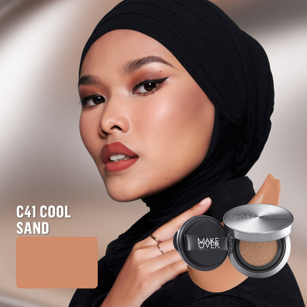 [SPECIAL 11.11] NEW! MAKE OVER Hydrastay Prismatic Glass Cushion - Glow Aqeela Sargio Cushion Plumpy Tahan Cuaca Panas Lembab Anti Crack Smudgeproof Tidak Cakey Tidak Crease High Coverage Tahan Banting Radiant Foundation Compact Makeup