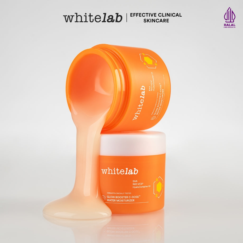Whitelab Glow Booster C-Dose+ Water Moisturizer - Pelembap Pencerah Wajah, Menghidrasi dengan Hyaluronic & Tekstur Ringan [BPOM]
