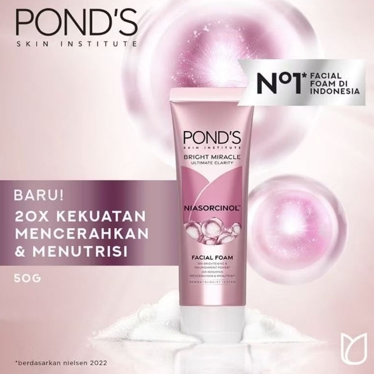 Ponds Bright Miracle Niasorcinol Pembersih & Pencerah Wajah Foam 50 g